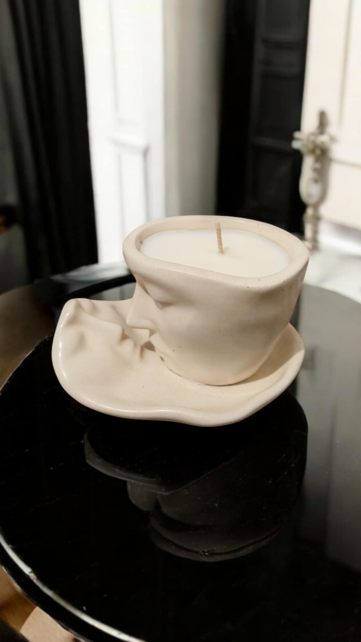 Bougie tasse visage