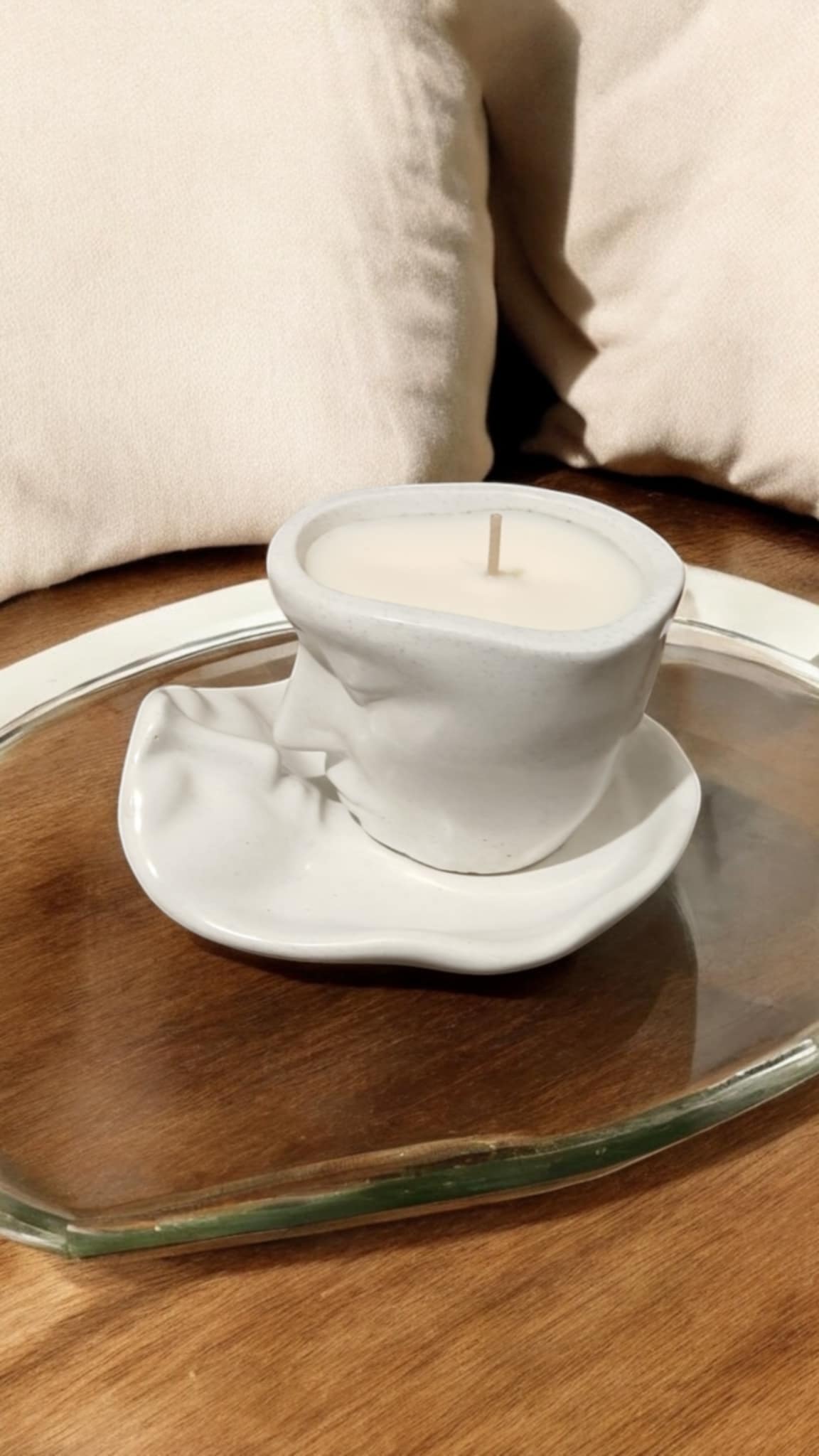 Bougie tasse visage